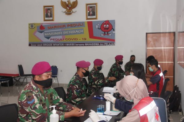 Yon 7 Marinir Brigade Infantri 4 Donor Darah Peduli Covid-19