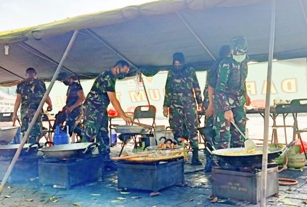 Kowad Subkoor IX Banten dan RS DKT Giat Dapur Umum Penanganan Wabah Covid-19
