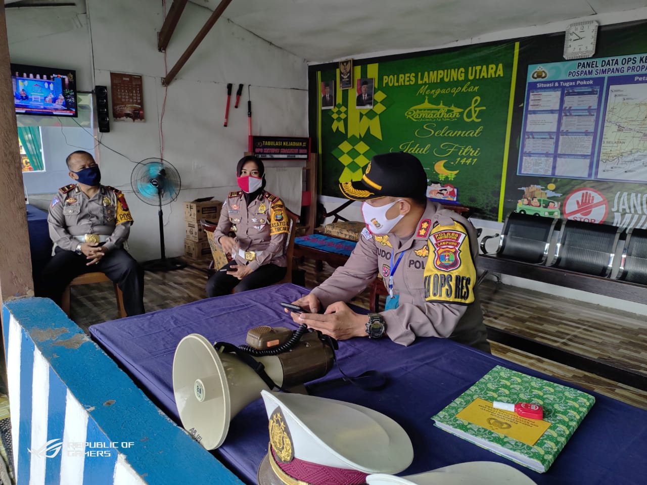 Jelang Idul Fitri 1441 H, Kapolres Lampura Pantau Pos Pam