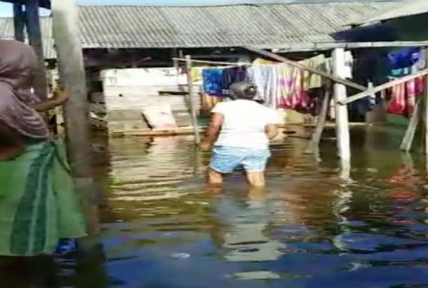 Warga Pulau Tegal Pesawaran Lebaran Dengan Banjir Rob
