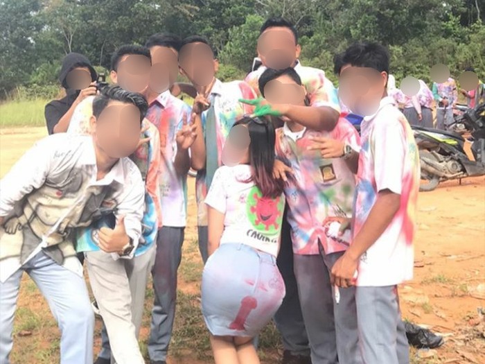 Berlaku PSBB, Viral Sekelompok Pelajar SMA Kompoi Coret Coret Kelulusan Dan Tak Senonoh
