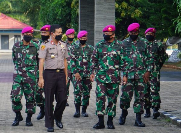 Kordinasi Pemberantasan Narkoba Jalur Laut BNNP Lampung Kunjungi Brigif 4 Marinir