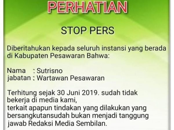 Wartawan Mediasembilan Biro Pesawaran Terjaring OTT Sudah di Stop Press Sejak 2019
