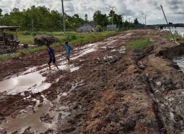 Ketua DPRD Mesuji Minta Dinas PUPR Perbaiki Jalan Kabupaten Menuju Desa Sindang Muara Jaya