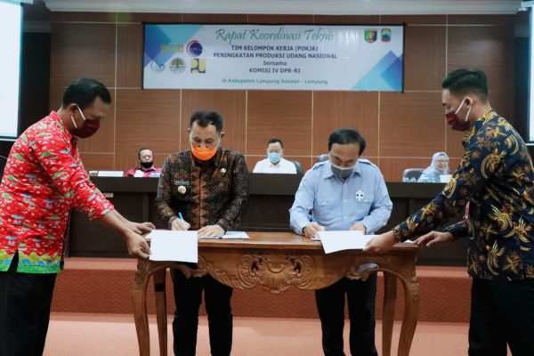 Komitmen Sejahterakan Masyarakat, Nanang Ermanto dan Dirjen KKP Jalin Kerjasama Kembangkan Kawasan Budidaya Udang