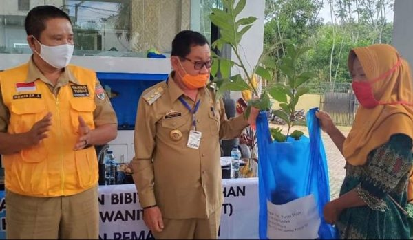 Bupati Mesuji Saply Serahkan Bibit Buah-Buahan Untuk Kelompok Tani Wanita