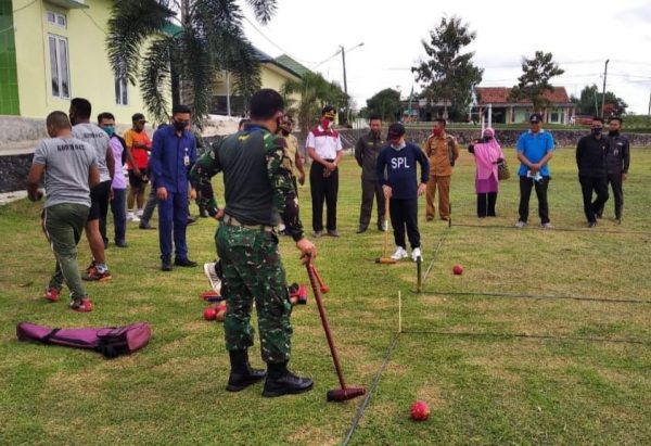 Dandim 0427/Way Kanan Letkol Czi Komara Sosialisasi olahraga Wood Ball