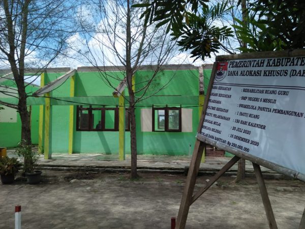 Proyek Pembangunan Swakelola SMP 6 Mesuji Tanpa Panitia Kontraktornya Kepala Sekolah Sendiri