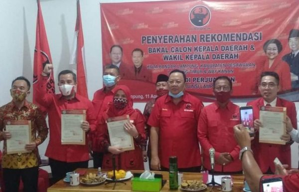 PDIP Rampungkan Dukungan Rekomendasi Untuk Pilkada di Lampung, Eva Dwiana, Raden Adipati, Dendi, dan Zaiful Dapat Rekom