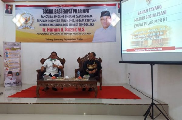 Khanan Razak Sosialisasi Empat Pilar di Kantor PWI Tulang Bawang