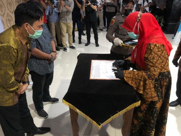 Para Kandidat Caon Walikota Deklarasi Pilkada Damai di Polresta Bandar Lampung