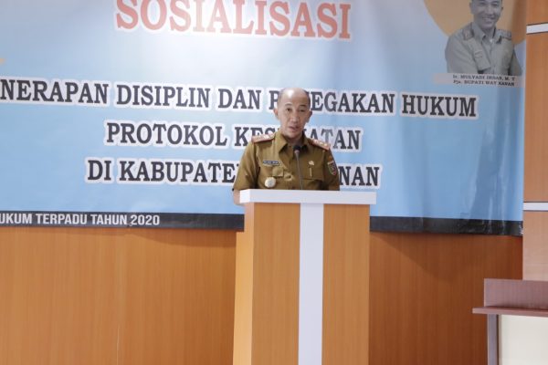 Mulyadi Irsyan Perintahkan Pol PP Way Kanan Tegakkan Perda Penanggulangan Covid-19