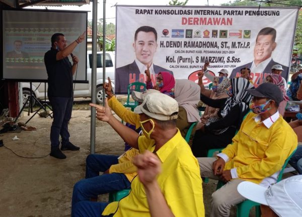 Dendi Targetkan Semua Jalan Poros di Pesawaran Rigit Beton 2021