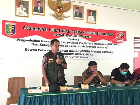 Mingrum Gumay Sosialisasi Perda di Lampung Tengah