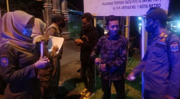 Tegakkan Perwali 39, Tim Penegakan Yustisi Kota Metro Jaring 70 Pelanggar Tak Pakai Masker