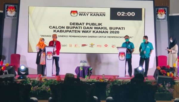 Debat Publik Ketiga Calon Bupati KPU Waykanan Perketat Protokol Kesehatan