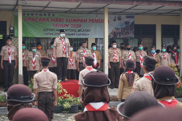 Sulpakar Pimpin Upacara Peringatan Sumpah Pemuda Kwarcab Gerakan Pramuka Lamsel