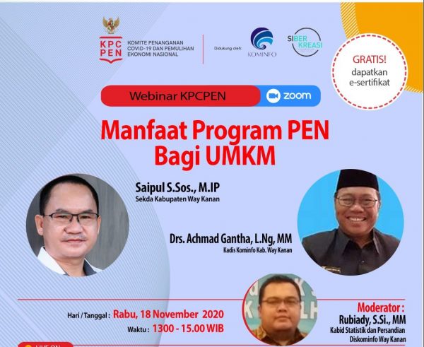 Pemda Way Kanan Ajak Pelaku UMKM Seminar Virtual 