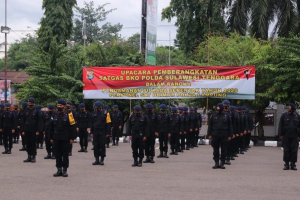 Satu SSK Brimob Polda Lampung BKO ke Sulawesi Tenggara