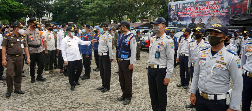 Pemkab Lamsel Bersama Polres dan Kodim Gelar Apel Kesiapsiagaan Bencana