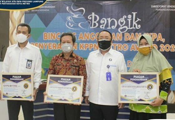Kantor Pertanahan Kota Metro Raih Penghargaan KPPN