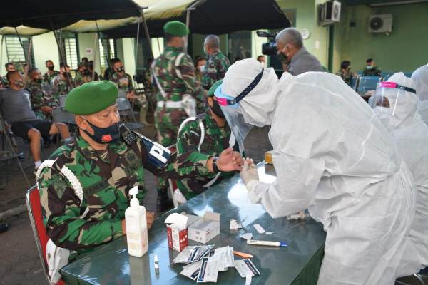 Kodam I/BB Lakukan Rapid Test Covid-19 Kepada Seluruh Prajurit dan PNS di 4 Provinsi