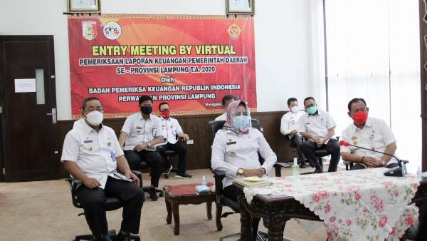 Pemkab Tulang Bawang Ikuti Entry Meeting Bersama BPK RI Secara Virtual