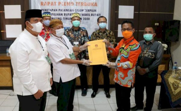 KPU Tetapkan Dawam Raharjo-Azwar sebagai Bupati dan Wakil Bupati Lampung Timur