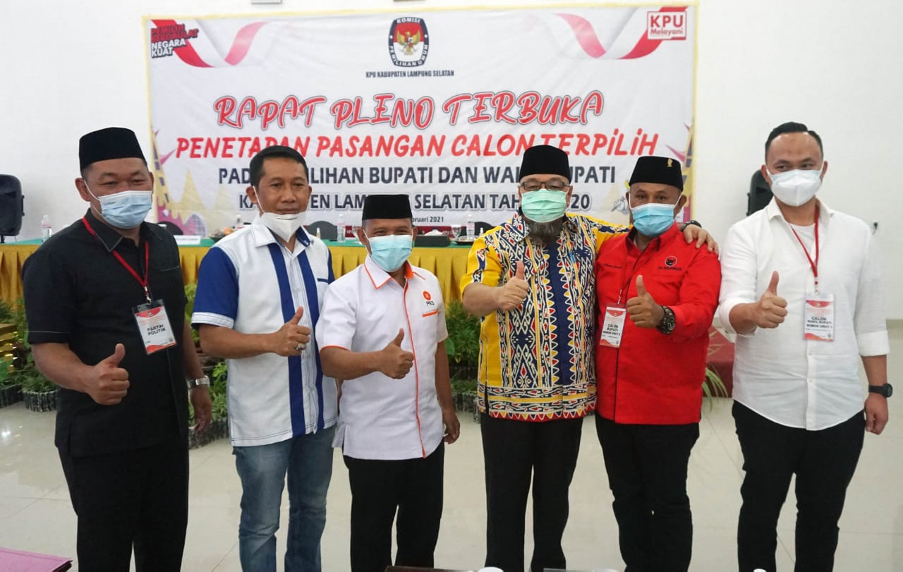 KPU Tetapkan Nanang-Pandu Sebagai Bupati dan Wakil Bupati Lampung Selatan Terpilih