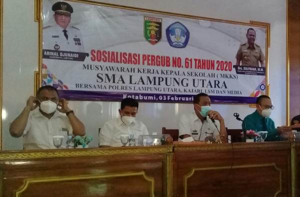 MKKS SMA Se-Lampura Sosialisasikan Pergub Lampung No. 61 Tahun 2020
