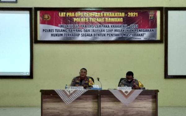 Polres Tulang Bawang Akan Gelar Operasi Cempaka Krakatau-2021, Catat Tanggal dan Sasarannya
