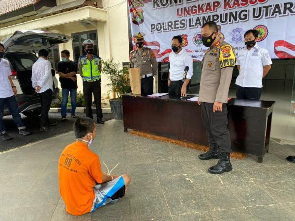 Lempar Mobil Polisi Dengan Batu, ABG Candimas Di Tangkap Polres Lampura