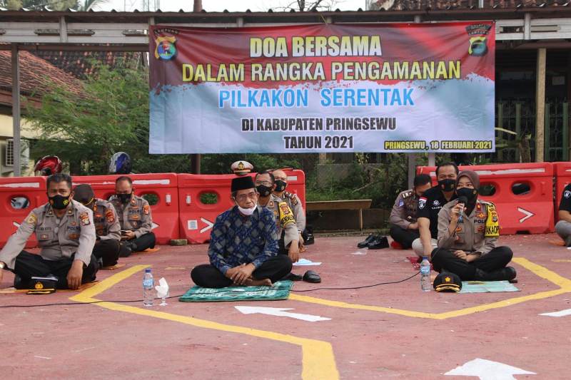 Polres Pringsewu Gelar Doa Bersama Jelang Pilkakon Serentak