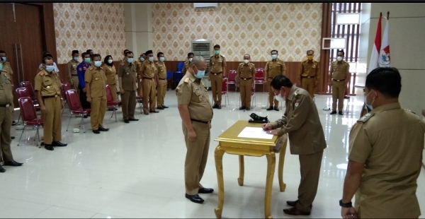 Sejumlah Kepala Perangkat Daerah Pemkab Mesuji Tandatangani Perjanjian Kinerja