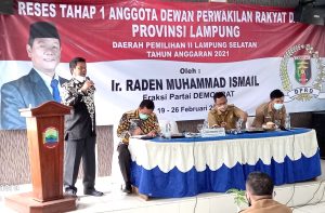 Raden Muhammad Ismail Sosialisasi Perda Kebiasaan Baru Saat Reses di Natar
