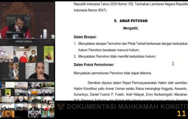 MK Batalkan Gugatan Pasangan Aria Lukita-Erlina