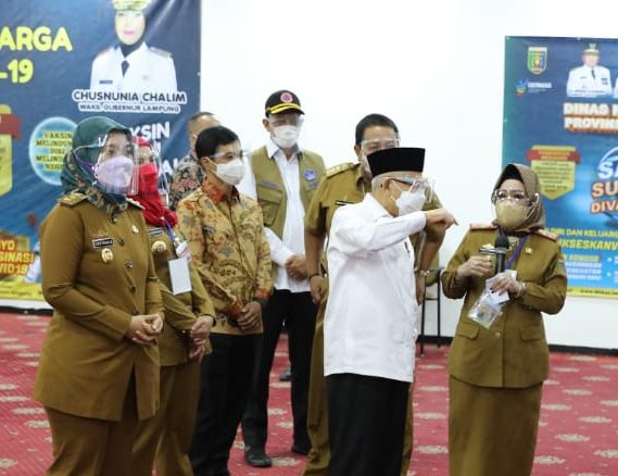Wapres Puji Proses Vaksinasi Gugus Tugas Provinsi Lampung
