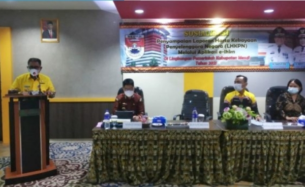 Wujudkan Pemerintahan Tanpa KKN Pemkab Mesuji Gelar Sosialisasi dan Penyampaian LKHPN Melalui Aplikasi