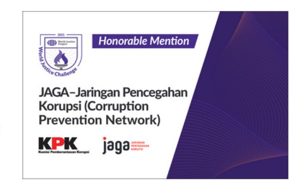 JAGA Raih Penghargaan Honorable Mention World Justice Challenge 2021