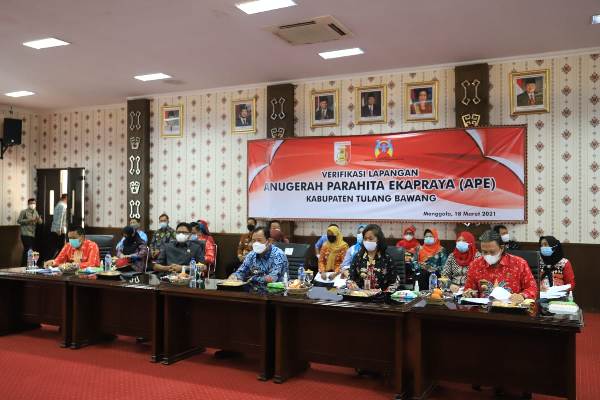 Pemkab Tulang Bawang Ikuti Verifikasi Lapangan Anugerah Parahita Ekapraya Secara Virtual