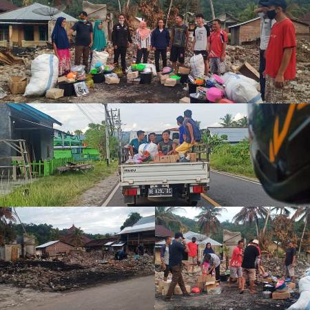 MRI Pesbar Salurkan Bantuan Kepada Korban Kebakaran