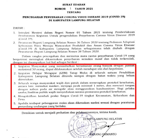 Cegah Covid-19, Nanang Tunda Sekolah Tatap Muka Hingga Berikan Sanksi Bagi Pelanggar Prokes