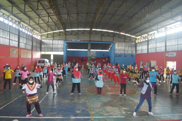 Meriahkan HUT Ke-12 Kabupaten Pringsewu, Himpaudi Gelar Lomba Senam Covid-19