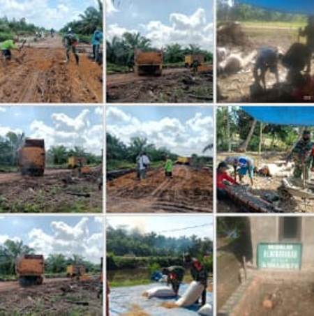 Danramil 401-04 Bayung Lincir Bersama Babinsa Gotong Royong Bangun Rumah Ibadah