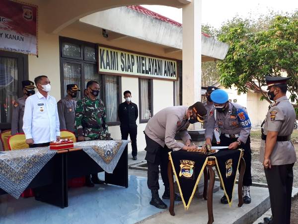 Polsek Bumi Agung Resmi Dikukuhkan Kapolres Way Kanan