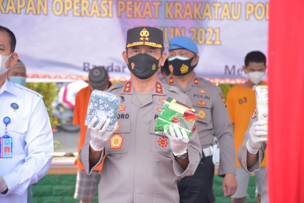 Kapolda Irjen Hendro Pimpin Pemusnahan 6 KG Sabu dan 4 KG ganja Tangkapan Dit Narkoba Polda Lampung