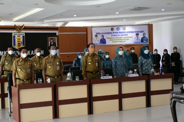 Bupati Way Kanan Hadiri Rakerda TP-PKK Provinsi Lampung