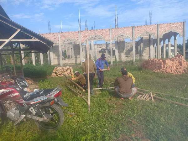 Sempat Terhenti, Pembangunan Masjid Agung Desa Sriwijaya Kembali Dilanjutkan