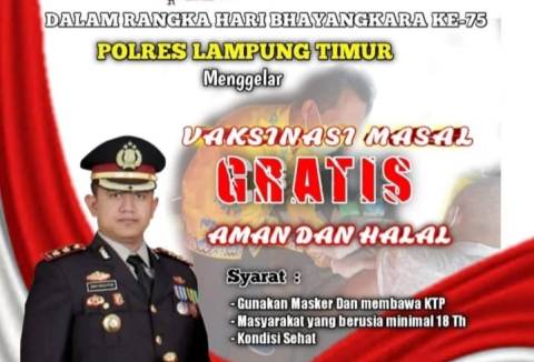 Polres Lamtim Akan Vaksinasi Covid-19 Bagi Warga Yang Memiliki KTP Lampung Timur