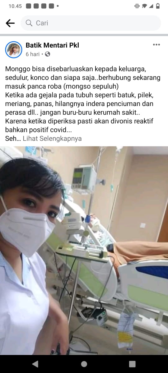 Viral di Facebook, Batik Mentari : Sekarang Lagi Pancaroba, Ketika Batuk, Pilek Jangan Dulu Buru-buru ke Puskesmas